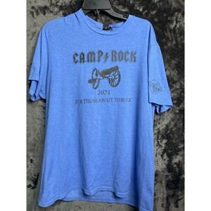 Camp Rock 2021 Shirt XL Blue Graphic Cannon Funny Parody Tee